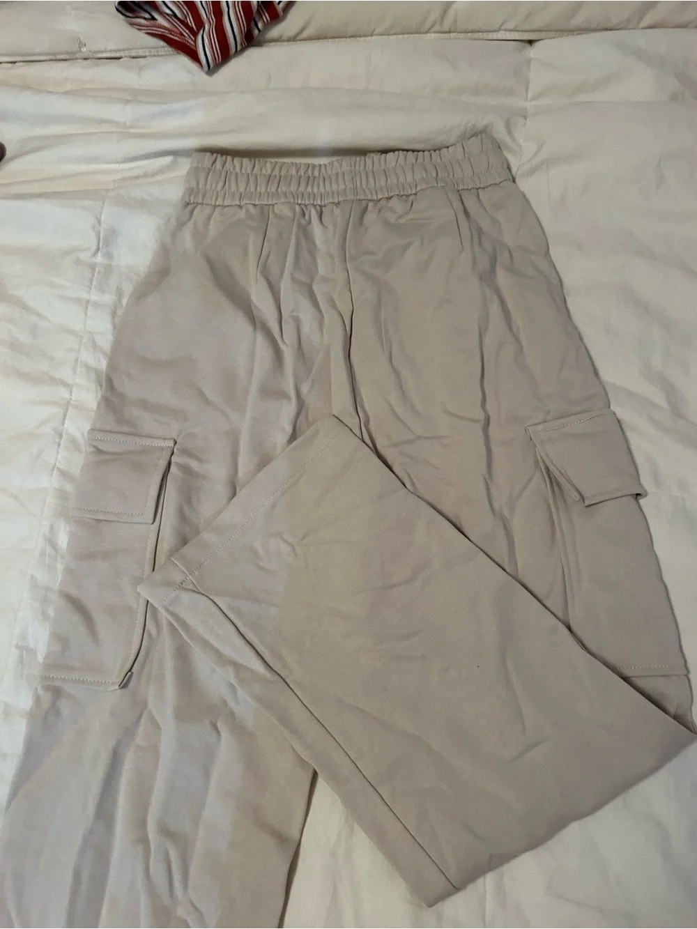 Lost Kids Beige Cargo Sweatpants